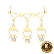 Pingente Canga Ouro 18k Corações e 3 Pingentes filhos Pingente Canga Ouro 18k Corações e 3 Pingentes filhos