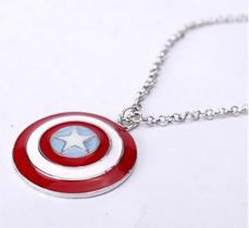 Pingente Capitão América Escudo Marvel Vingadores Colar Geek Nerd Estilo Casual Moderno Pingente Capitão América Escudo Marvel Vingadores Colar Geek Nerd Estilo Casual Moderno