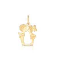 Pingente Casal Beijo Menino Menina Ouro Puro 18k Pm22