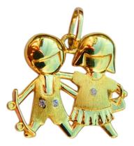 Pingente Casal De Filhos Em Ouro 18k Pingente Casal De Filhos Em Ouro 18k