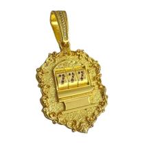 Pingente Cassino 777 Bordado - Banhado a Ouro 18k