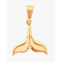 Pingente cauda de sereia pequeno banhado a ouro 18k