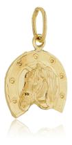 Pingente Cavalinho Cavalo Ferradura De Ouro 18k 750 Pequeno