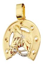 Pingente Cavalo E Ferradura Em Ouro 18k 750 (cod47y)