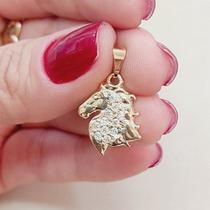 Pingente Cavalo Zirconia Folheado A Ouro Pingente Cavalo Zirconia Folheado A Ouro