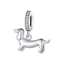 Pingente Charm MUNDELL 925 Sterling Silver Dachshund para pulseira Pingente Charm MUNDELL 925 Sterling Silver Dachshund para pulseira