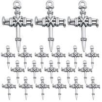 Pingente Charms KMOSPAD Antique Silver Cross, 50 unidades de liga leve