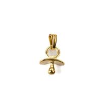 Pingente Chupeta Erê Umbanda 1,5 cm em Metal Dourado