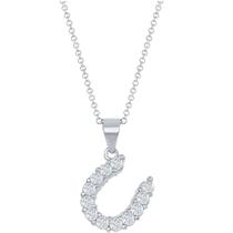 Pingente clássico HP-3435 feminino CZ Stone Horse Shoe com Cha