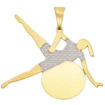 Pingente com corrente Pilates banhado a ouro 18k