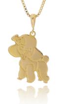 Pingente com corrente Poodle banhado a ouro 18k