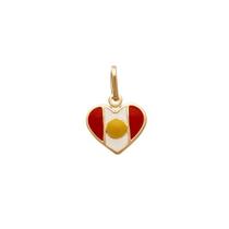 Pingente coraÆo 12mm bandeira "peru" com resina