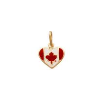 Pingente coração 12mm bandeira "canadá" com resina
