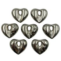 Pingente Coração 40x47mm 20pçs com Lua e Estrela Abs Níquel