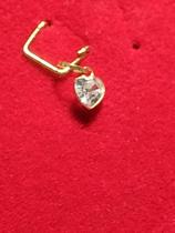 Pingente Coração 5 mm Ouro 18 Kilates Pedra Zircônia Pingente Coração 5 mm Ouro 18 Kilates Pedra Zircônia