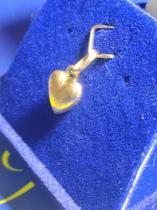 Pingente Coração 8 mm Ouro 18 Kilates Peso 0.80 Gramas Fechado
