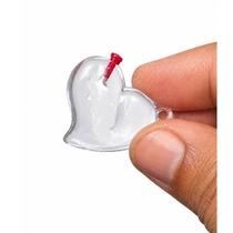 Pingente Coração Acrílico Neutro Transparente com Tampa Pingente Coração Acrílico Neutro Transparente com Tampa