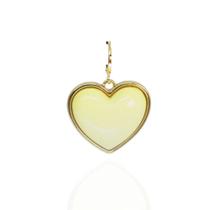 Pingente coração amarelo banhado a ouro 18k