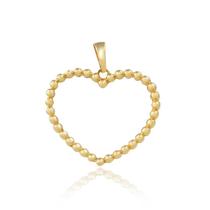 Pingente Coração com esferas 2,3 cm em Ouro 18K