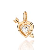 Pingente coração com flecha banhado BRANCO 542943 Rommanel