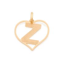 Pingente coração com letra folheado Letra z 542211 Rommanel