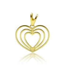 Pingente Coração Contorno 2 Cm Em Ouro 18K