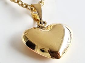 Pingente Coração Dupla Face, Em Ouro Amarelo 18K