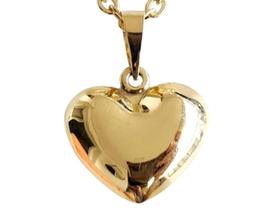 Pingente Coração Dupla Face, Em Ouro Amarelo 18K