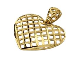 Pingente Coração, Em Ouro Amarelo 18K Pingente Coração, Em Ouro Amarelo 18K