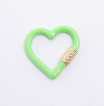 Pingente Coração Esmaltado Candy Color Verde