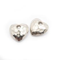 Pingente Coração Facetado Abs Níquel 24mm 30pçs 90g Pingente Coração Facetado Abs Níquel 24mm 30pçs 90g