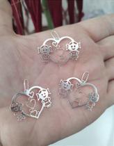 Pingente coração filhos variação menino menina prata 925