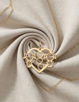 Pingente Coração Menininhas Ouro 18k 750. Presente Ideal! Dourado