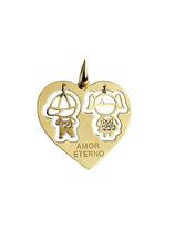 Pingente Coração Menino e Menina Ouro 18k - 2.02 Pingente Coração Menino e Menina Ouro 18k - 2.02