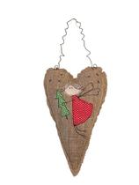 Pingente coracao natal em tecido anjinho com arvore