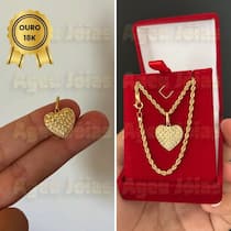 Pingente Coraçao Ouro 18k Berloque Feminino Ouro Pingente Coraçao Ouro 18k Berloque Feminino Ouro