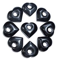 Pingente Coração Pedra Pi Obsidiana Negra Natural - 05 Unidades - ATACADO Pingente Coração Pedra Pi Obsidiana Negra Natural - 05 Unidades - ATACADO
