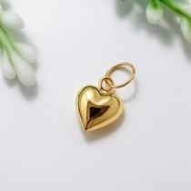 Pingente Coração Pequeno Ouro 18K Delicado Feminino 4,6mm Para Mulheres Acessório Jóia para Correntes e Pulseiras