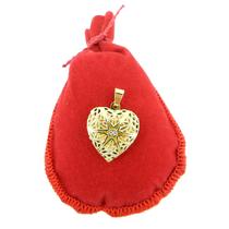 Pingente Coração Relicario 2cm Folheado Ouro 18k Pi140 Pingente Coração Relicario 2cm Folheado Ouro 18k Pi140