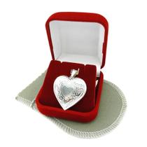 Pingente Coração Relicário 3Cm Folheada Prata Pi181 Pingente Coração Relicário 3Cm Folheada Prata Pi181