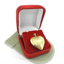 Pingente Coração Relicário 3Cm Folheado Ouro Pi157 Pingente Coração Relicário 3Cm Folheado Ouro Pi157