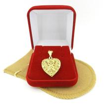 Pingente Coração Relicario 3cm Folheado Ouro Pi217 Pingente Coração Relicario 3cm Folheado Ouro Pi217