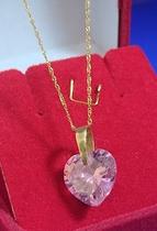 Pingente Coração Rosa 12 mm Ouro 18 Kilates Peso 2.60 Gramas Pingente Coração Rosa 12 mm Ouro 18 Kilates Peso 2.60 Gramas