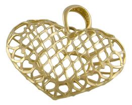 Pingente Coração Vazado Ouro 18k 750 Certificado De Garantia Pingente Coração Vazado Ouro 18k 750 Certificado De Garantia