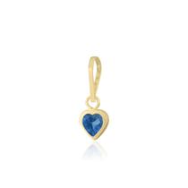 Pingente Coração Zircônia Azul 4mm em Ouro 18K Pingente Coração Zircônia Azul 4mm em Ouro 18K
