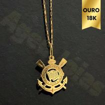 Pingente Corinthians Timão Gavião da Fiel Torcida Futebol Ouro 18k