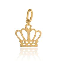 Pingente Coroa Trabalhada Em Ouro 18k