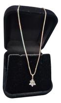 Pingente + Corrente Estrela Zircônia Prata 925 + Cx Veludo Pingente + Corrente Estrela Zircônia Prata 925 + Cx Veludo