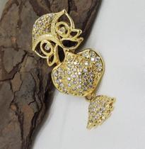 Pingente coruja folheado a ouro 18k com pedras de zircônia Pingente coruja folheado a ouro 18k com pedras de zircônia