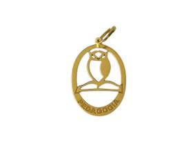 Pingente Coruja Pedagogia Ouro 18k - 0.98